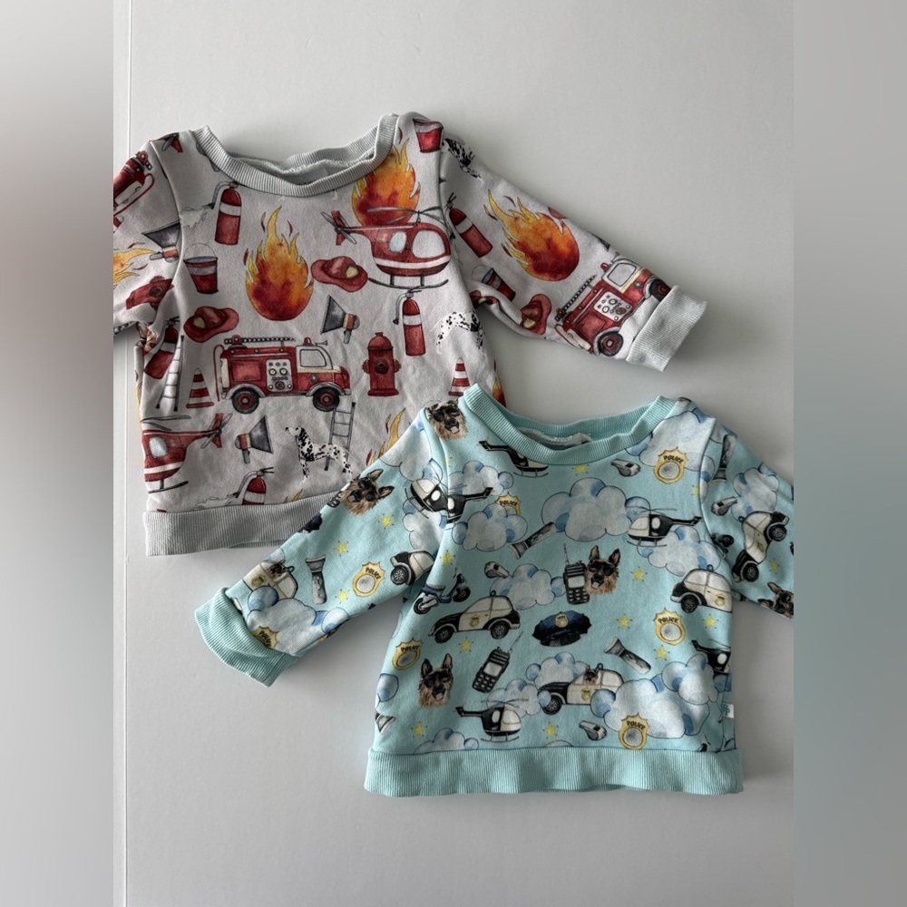 Posh Peanut Police/Firefighter Crewneck Sweatshirts Size 12-18M